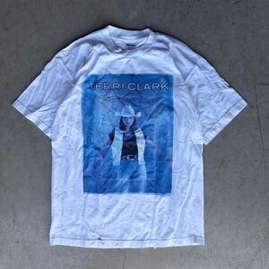 Terri Clark Graphic Tee - White and Blue